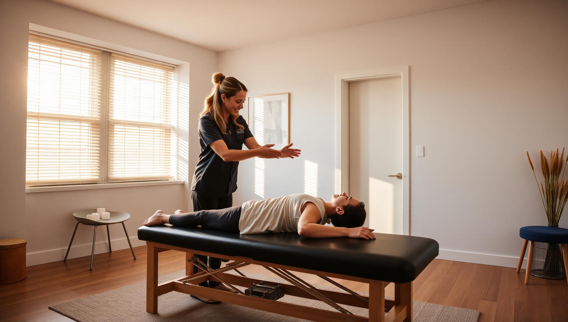 A one-on-one concierge physical therapy session in a private wellness studio